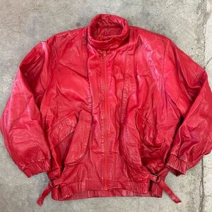 Saks Fifth Avenue Men's Vibrant Red Leather Jacket